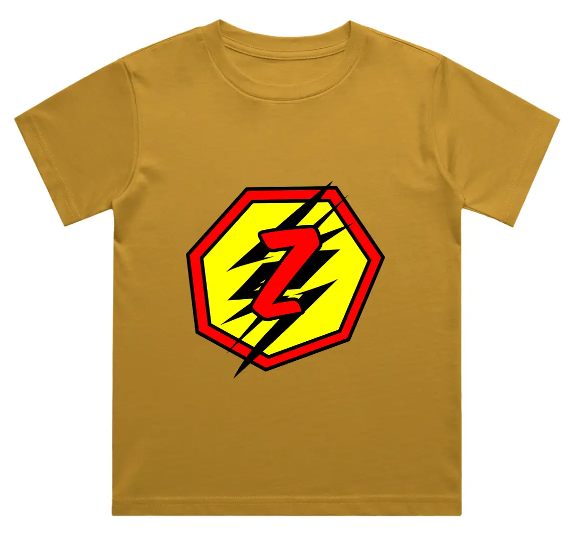 Z Letter Alphabet Boys Mustard Yellow Cotton T-shirt