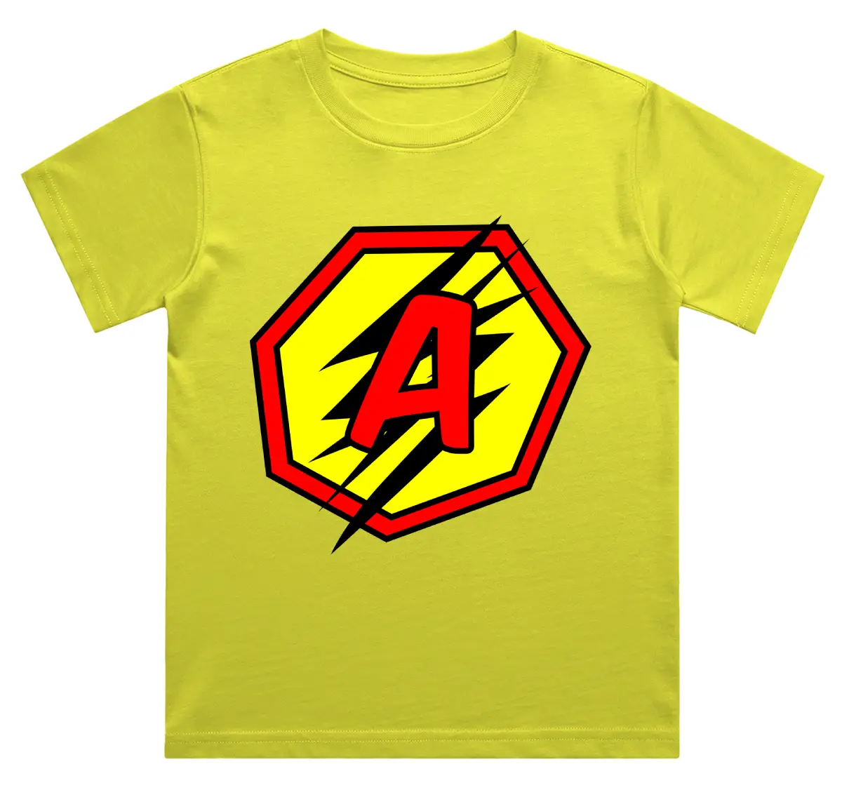 A Letter Alphabet Boys New Yellow Cotton T-shirt