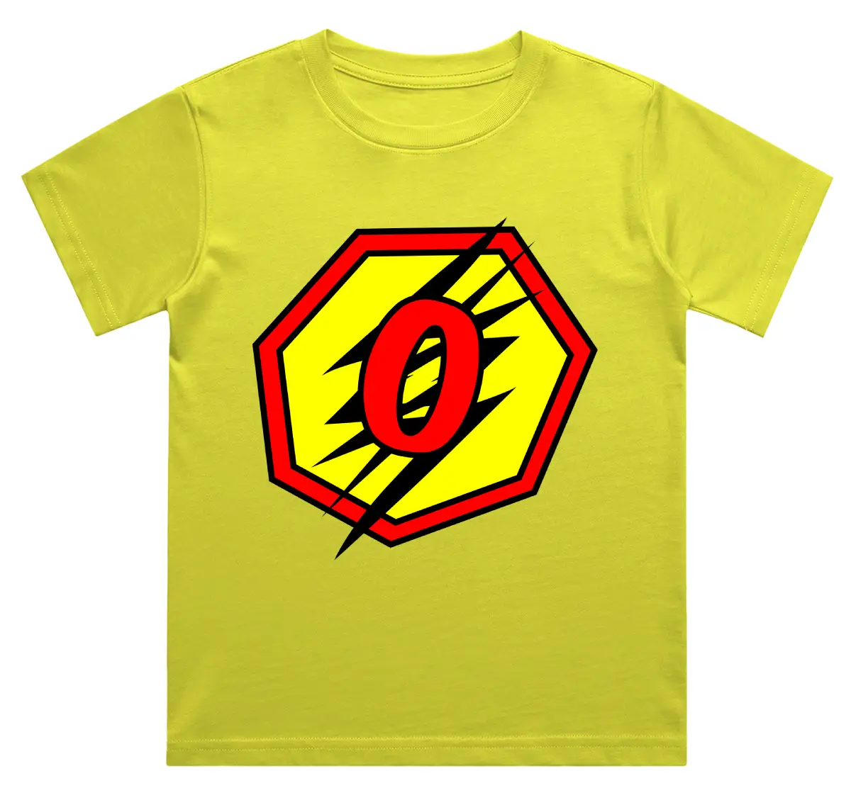O Letter Alphabet Boys New Yellow Cotton T-shirt