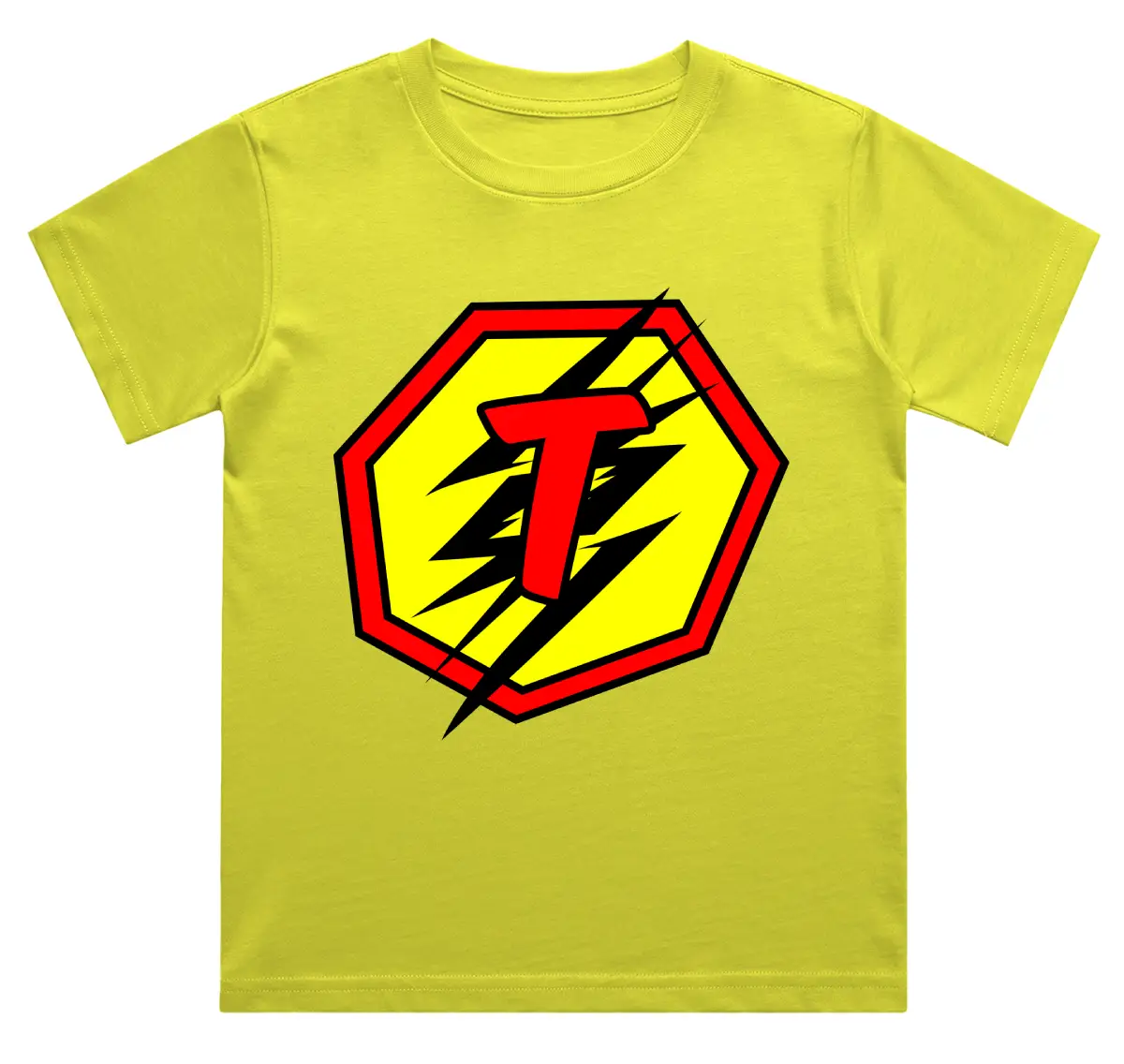 T Letter Alphabet Boys New Yellow Cotton T-shirt
