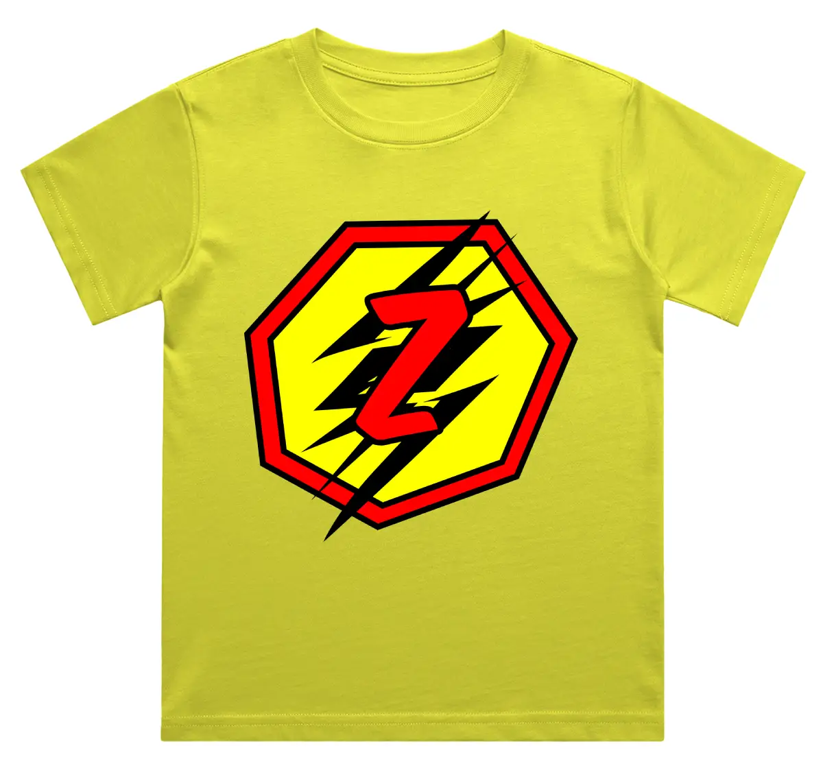 Z Letter Alphabet Boys New Yellow Cotton T-shirt