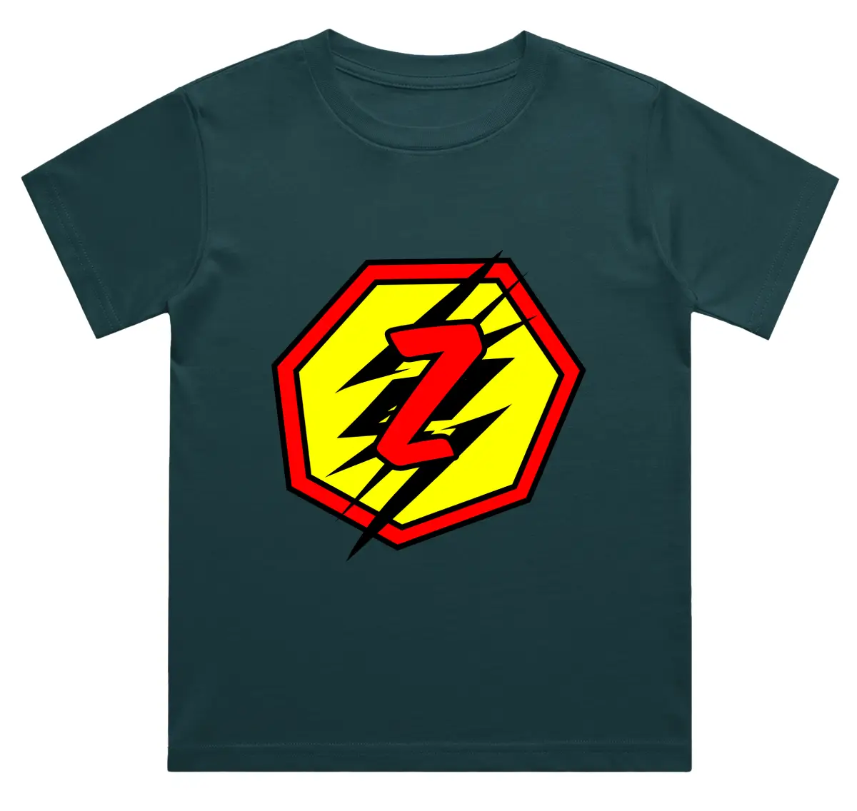 Z Letter Alphabet Boys Petrol Blue Cotton T-shirt