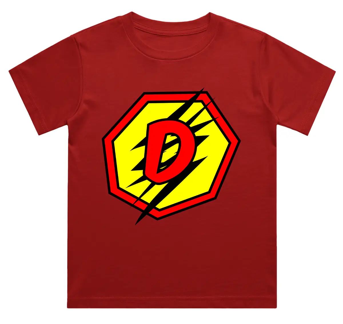 D Letter Alphabet Boys Red Cotton T-shirt