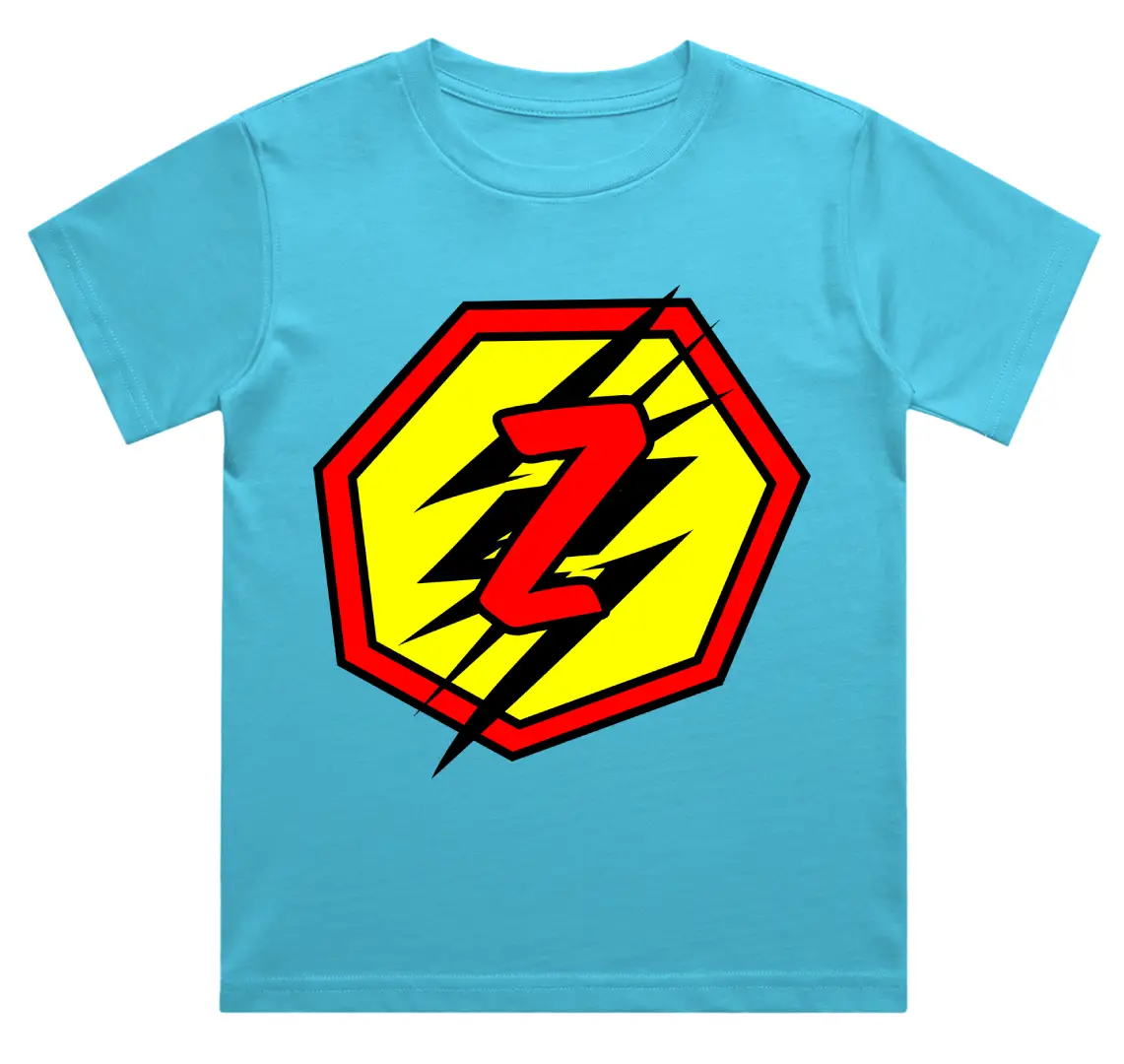 Z Letter Alphabet Boys Sky Blue Cotton T-shirt
