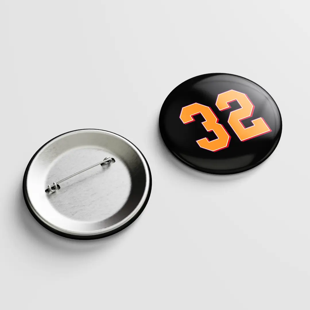 Thirty Two Number Pin Button Badge