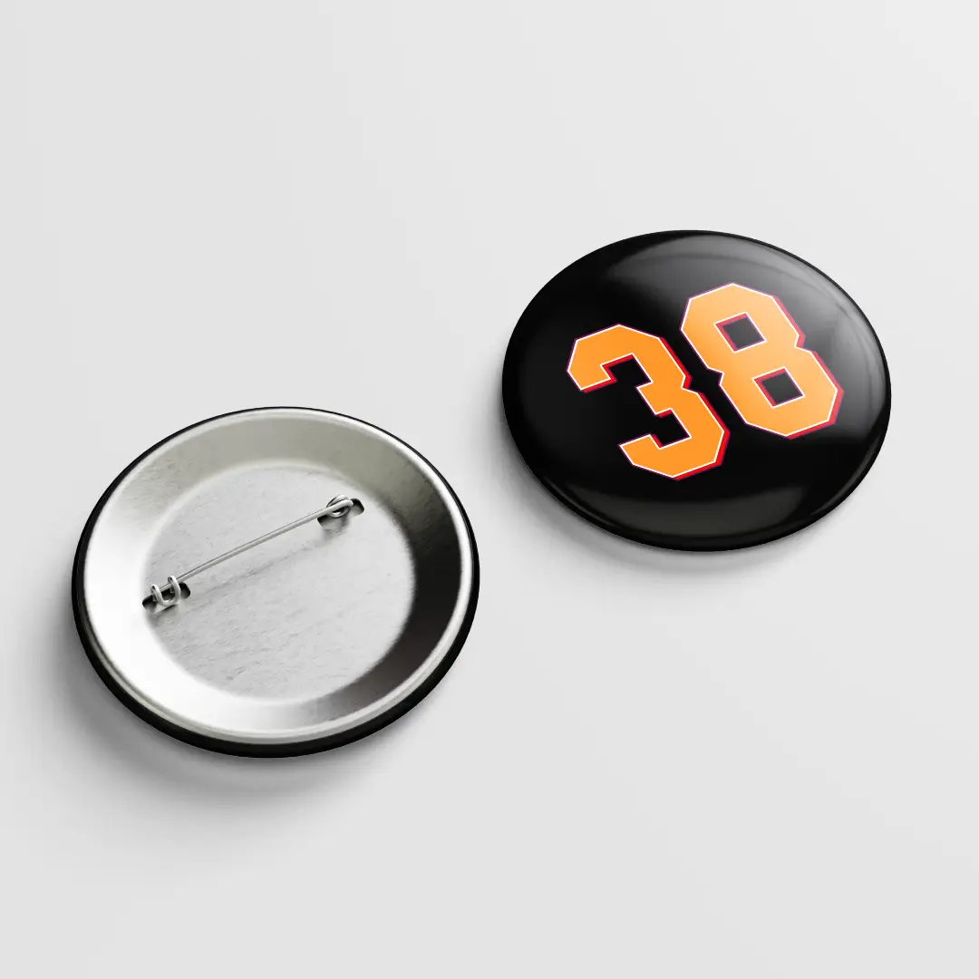 Thirty Eight Number Pin Button Badge