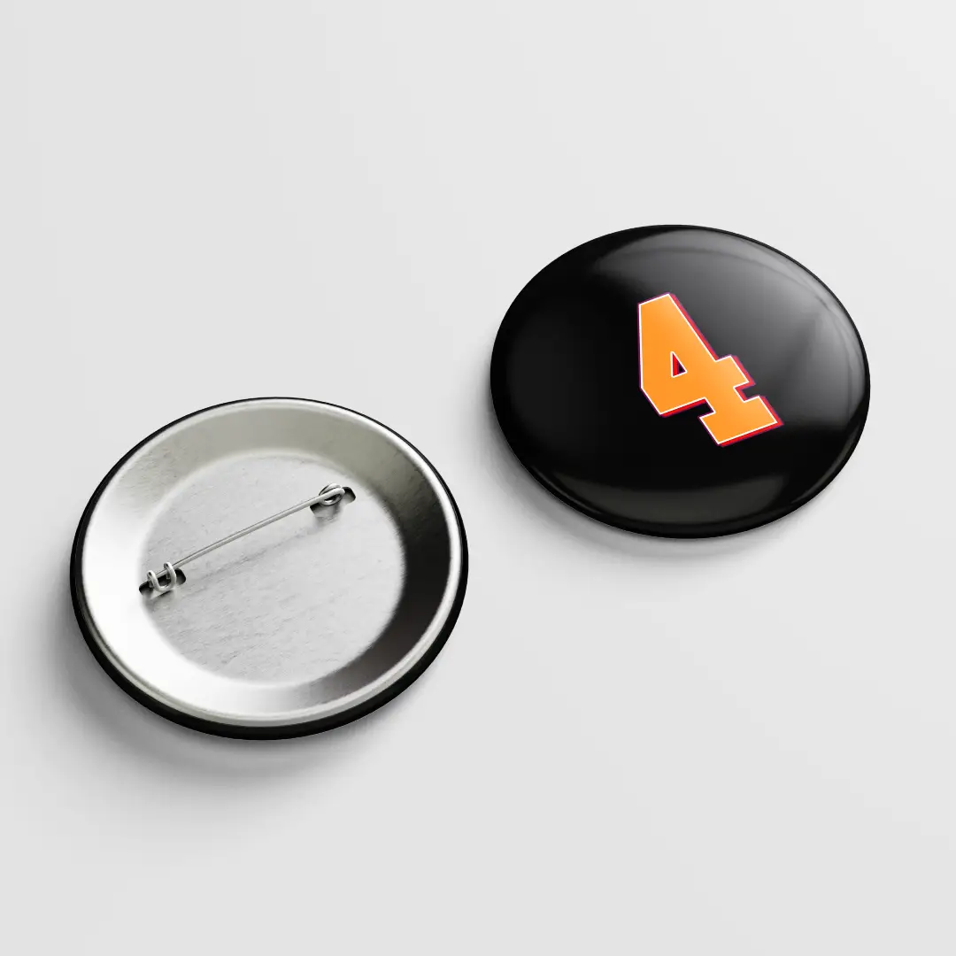 Four Number Pin Button Badge