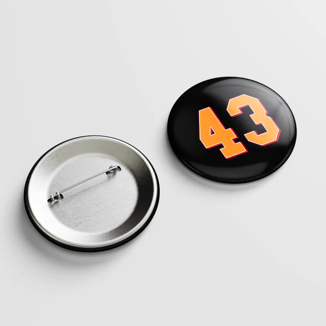 Forty Three Number Pin Button Badge