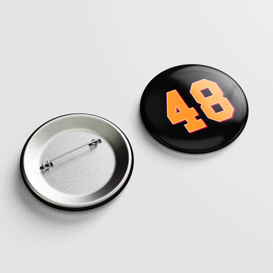 Forty Eight Number Pin Button Badge