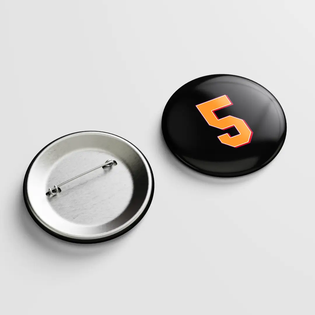 Five Number Pin Button Badge