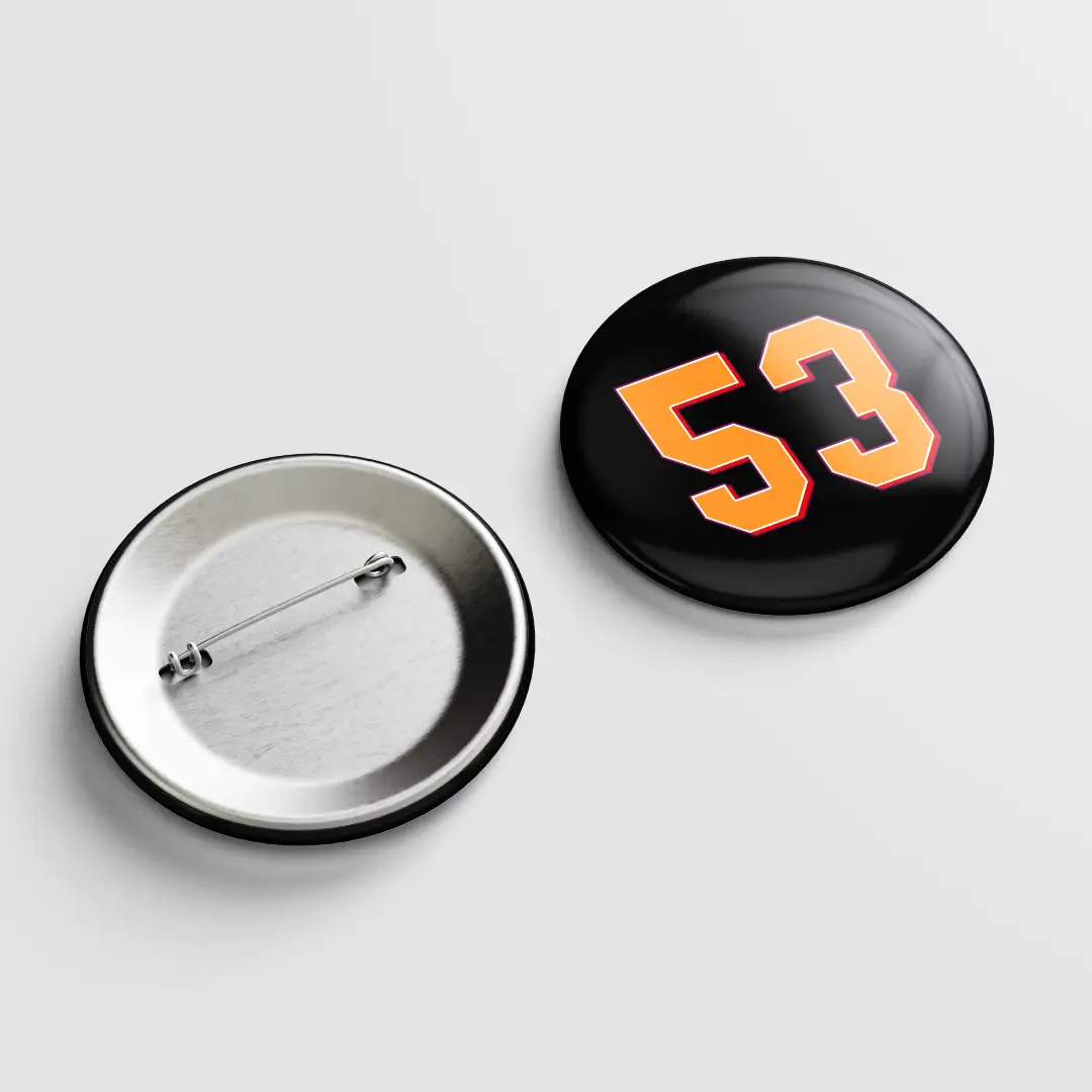 Fifty Three Number Pin Button Badge