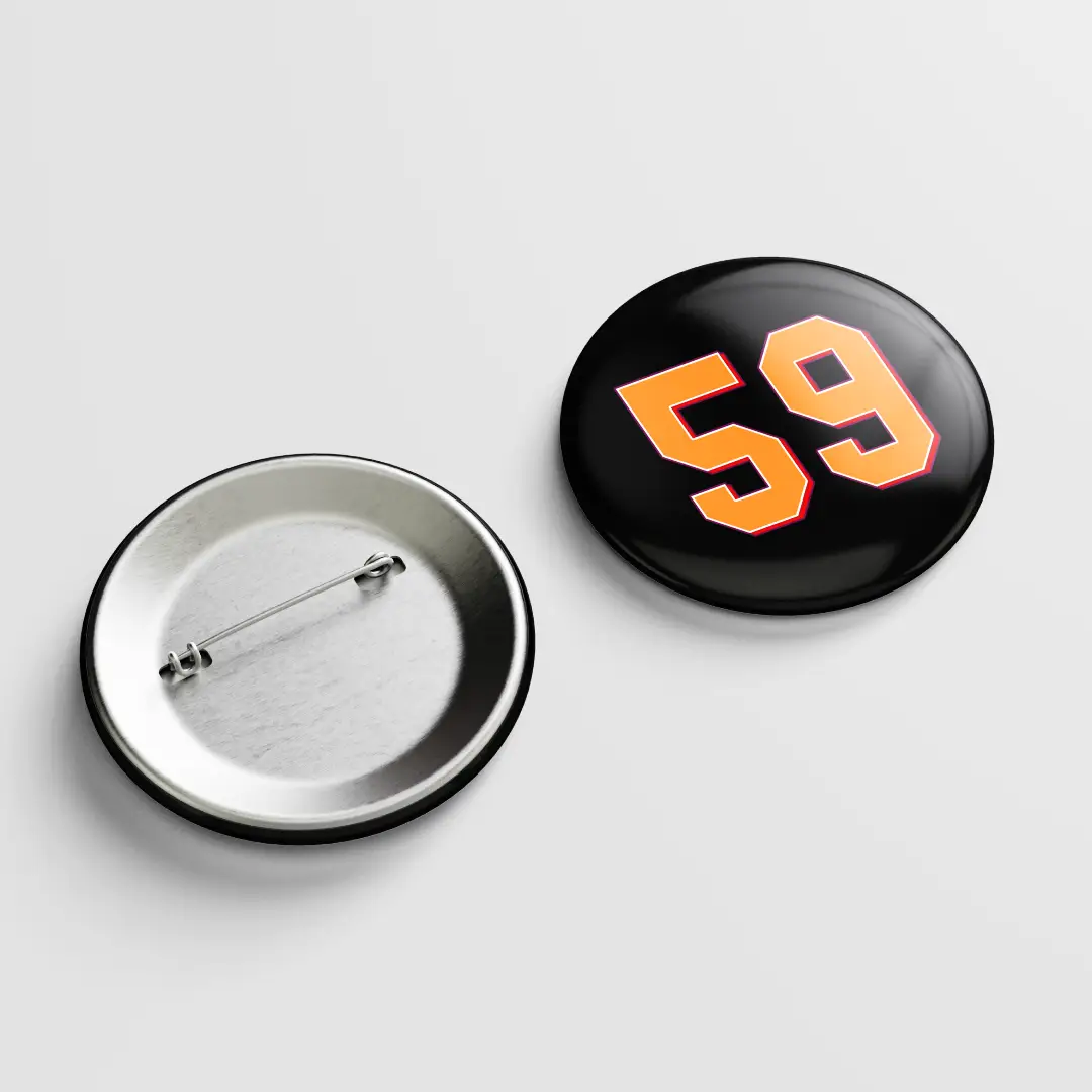 Fifty Nine Number Pin Button Badge