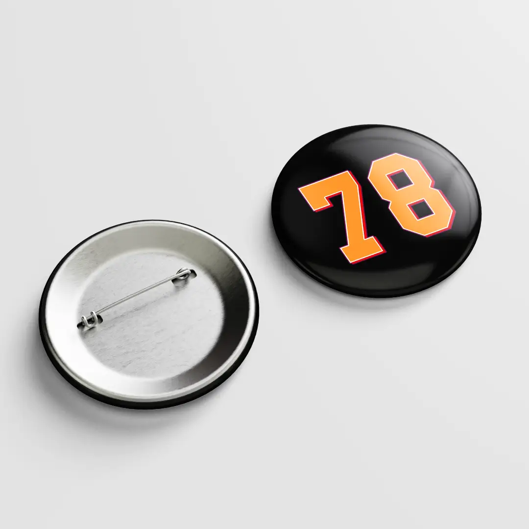 Seventy Eight Number Pin Button Badge