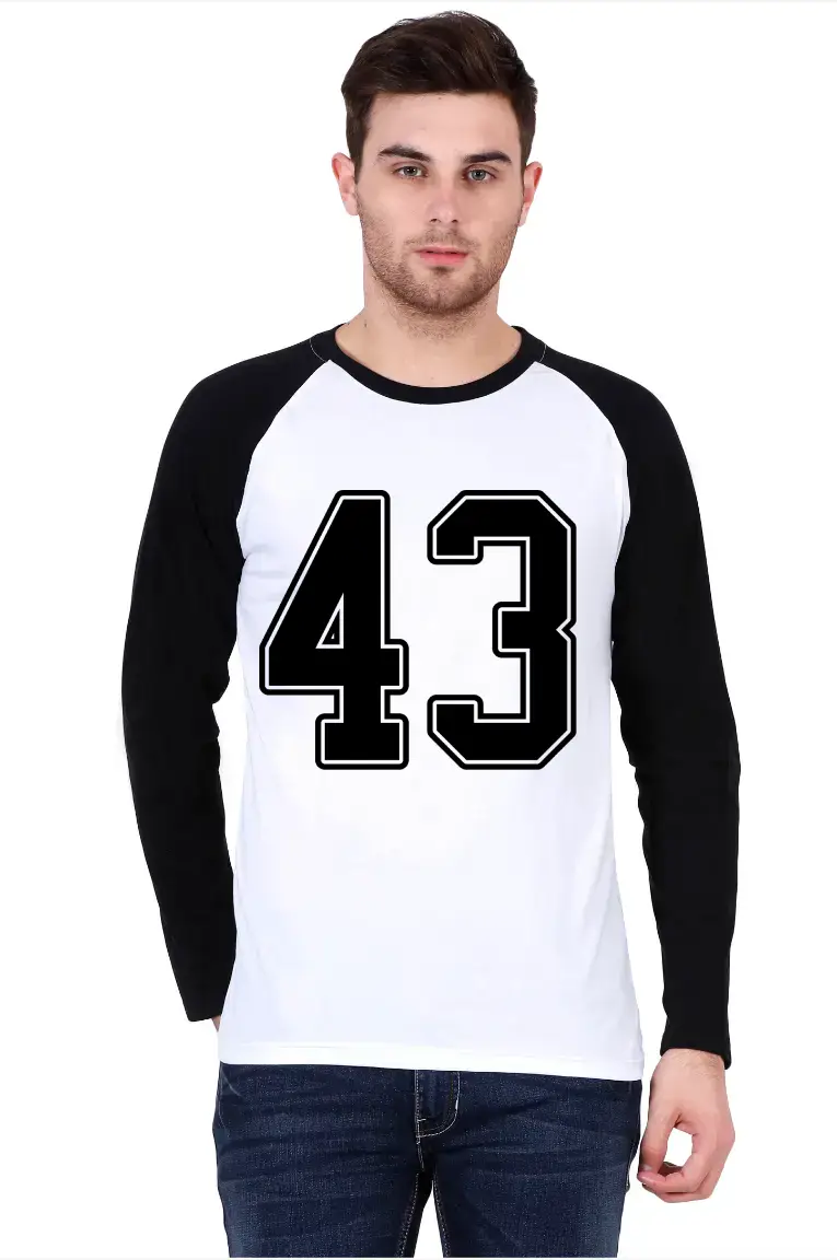 Forty Three Printed Full Sleeve Raglan T-shirt