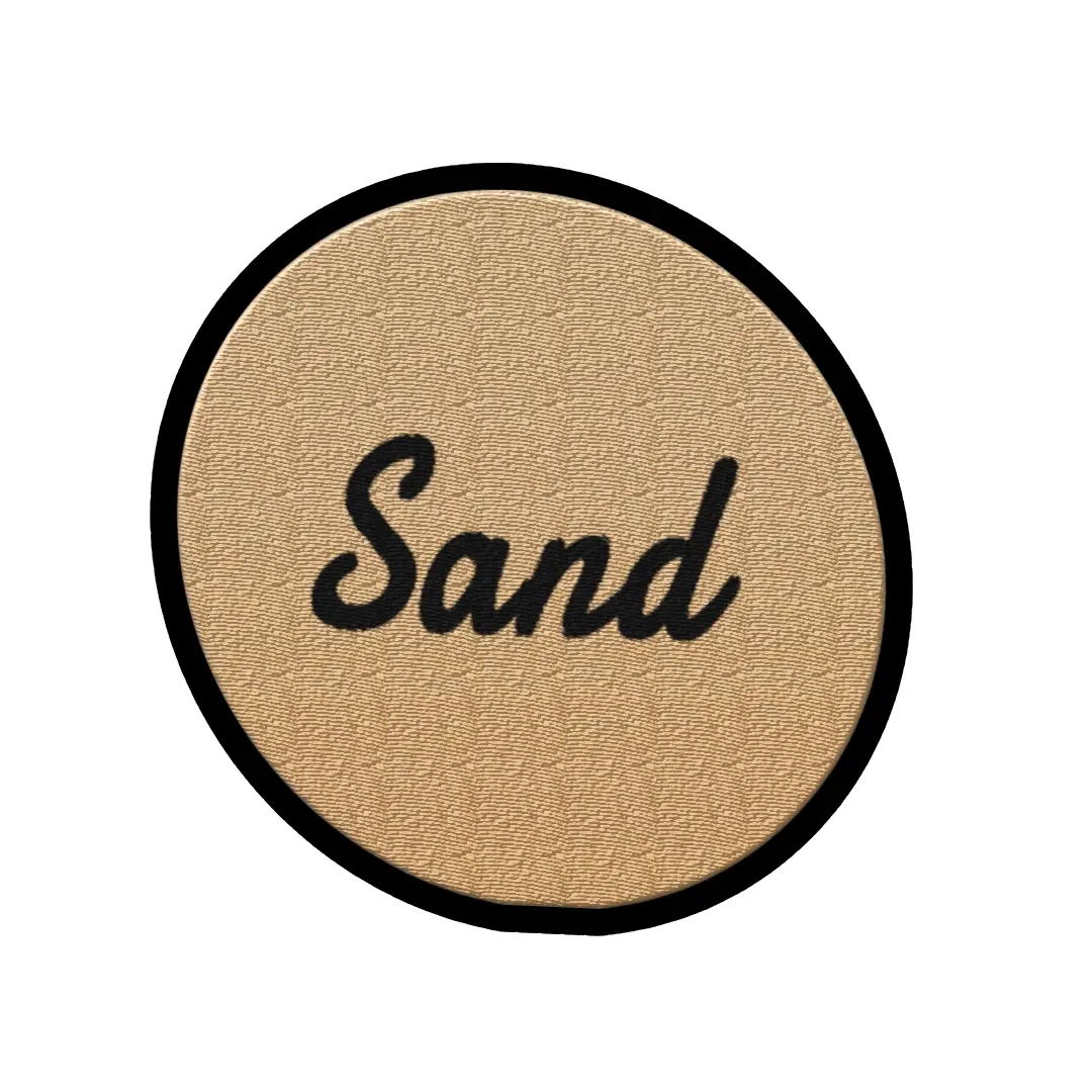 Sand Word On Color Black Border Embroidered Iron On Patch - Image 2
