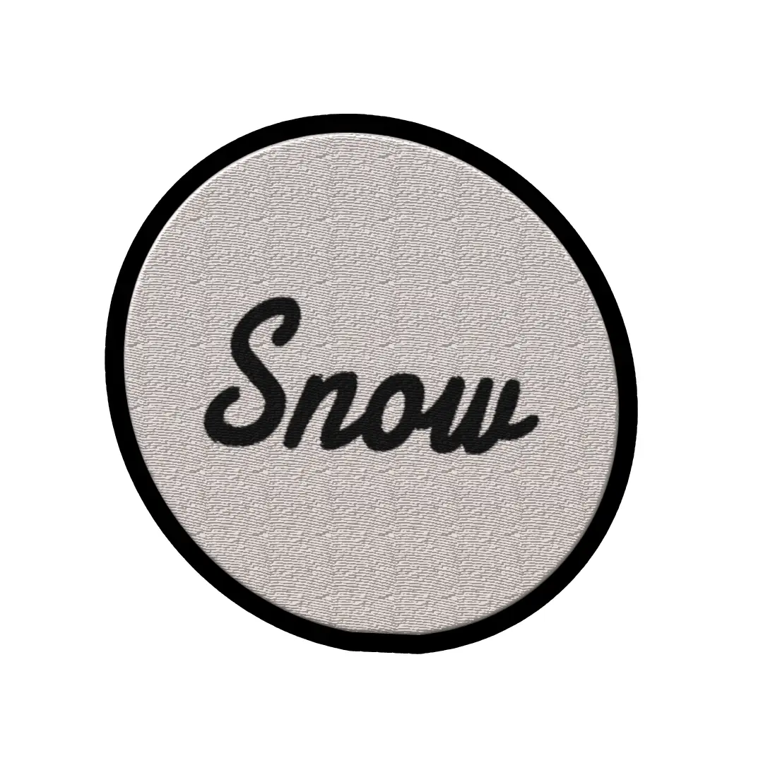 Snow Word On Color Black Border Embroidered Iron On Patch - Image 2