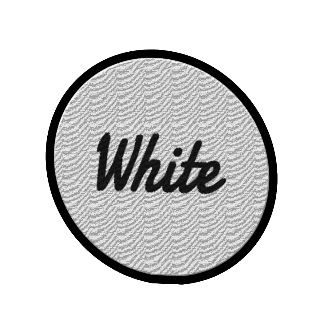 White Word On Color Black Border Embroidered Iron On Patch - Image 2
