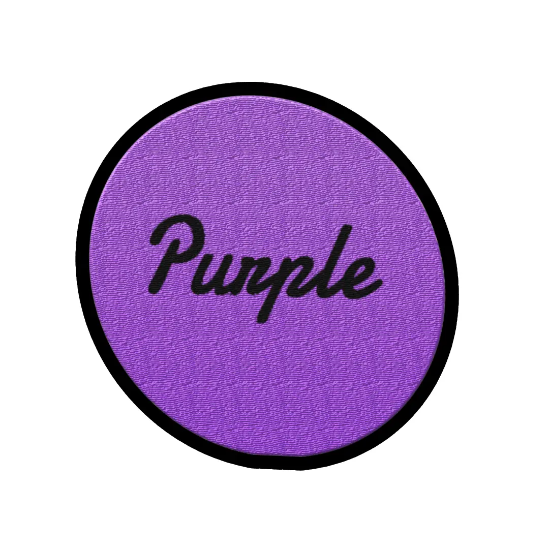 Purple Word On Color Black Border Embroidered Iron On Patch - Image 2