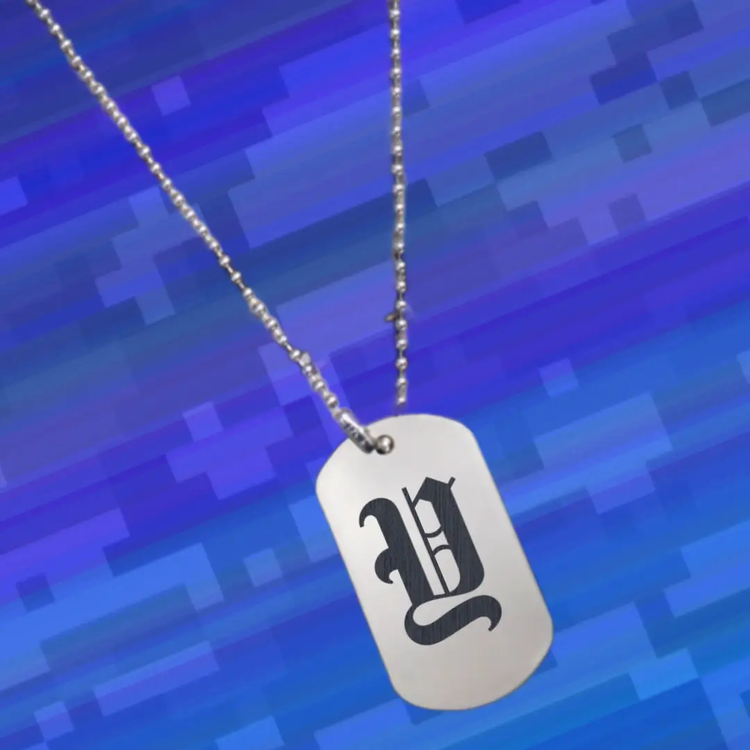 Y Classic Letter Engraved Dog Tag Pendant