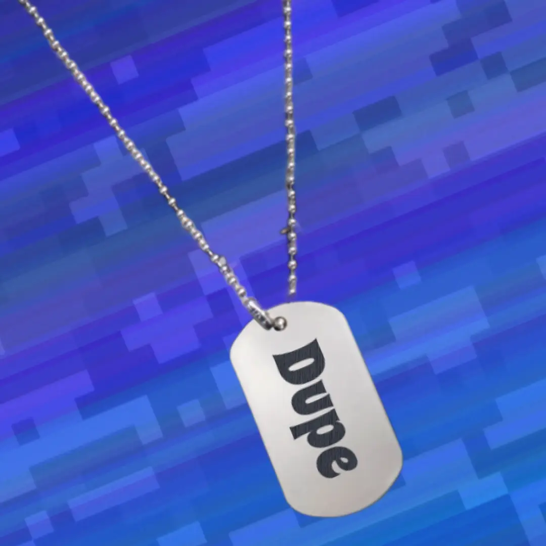 Dupe SS Dog Tag Pendant With Chain - Image 3