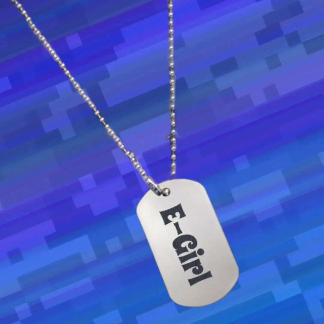 E-Girl SS Dog Tag Pendant With Chain - Image 3
