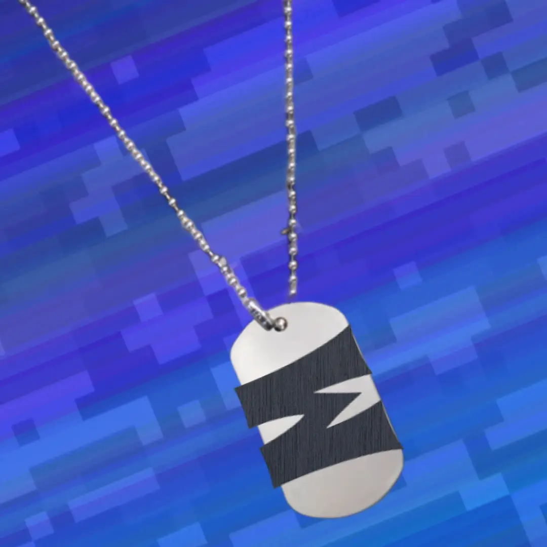 W SS Dog Tag Pendant With Chain - Image 3
