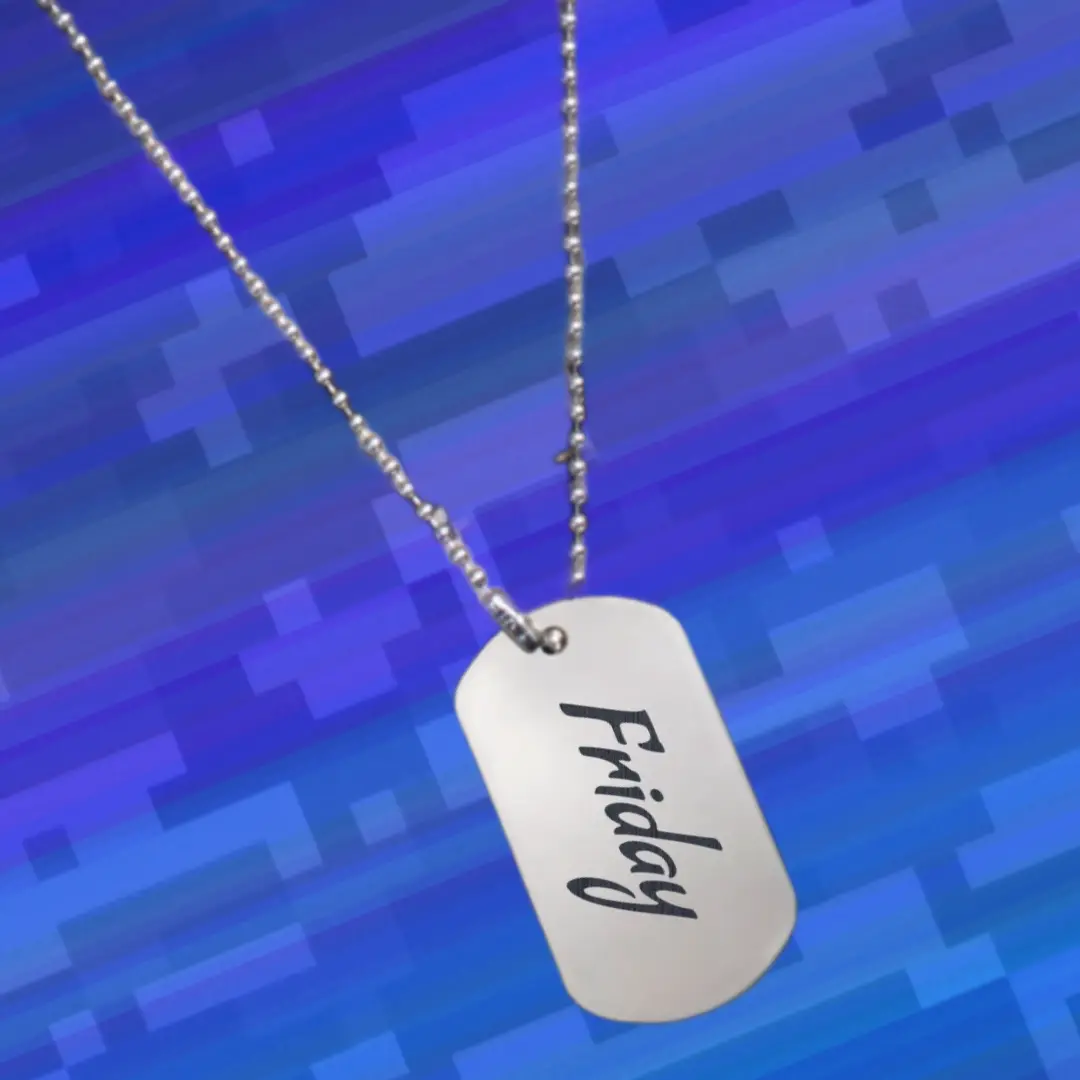 Friday Engraved On Dog Tag Pendant - Image 2