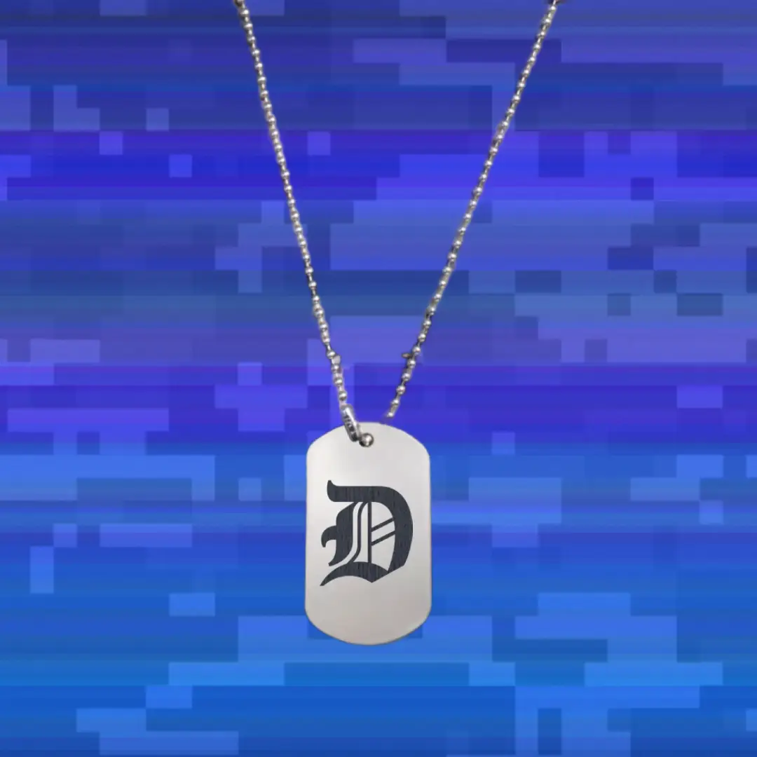 D Classic Letter Engraved Dog Tag Pendant - Image 2