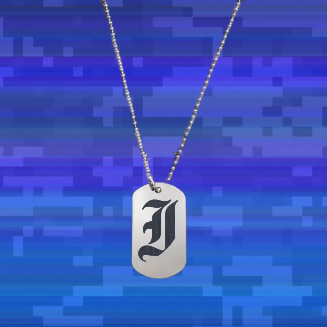 I Classic Letter Engraved Dog Tag Pendant - Image 2