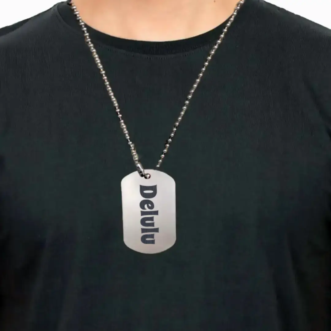 Delulu SS Dog Tag Pendant With Chain - Image 2