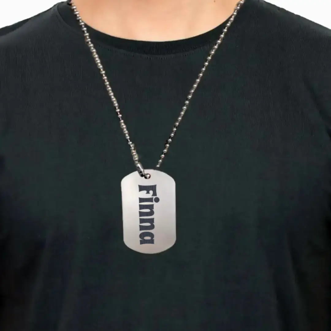 Finna SS Dog Tag Pendant With Chain - Image 2