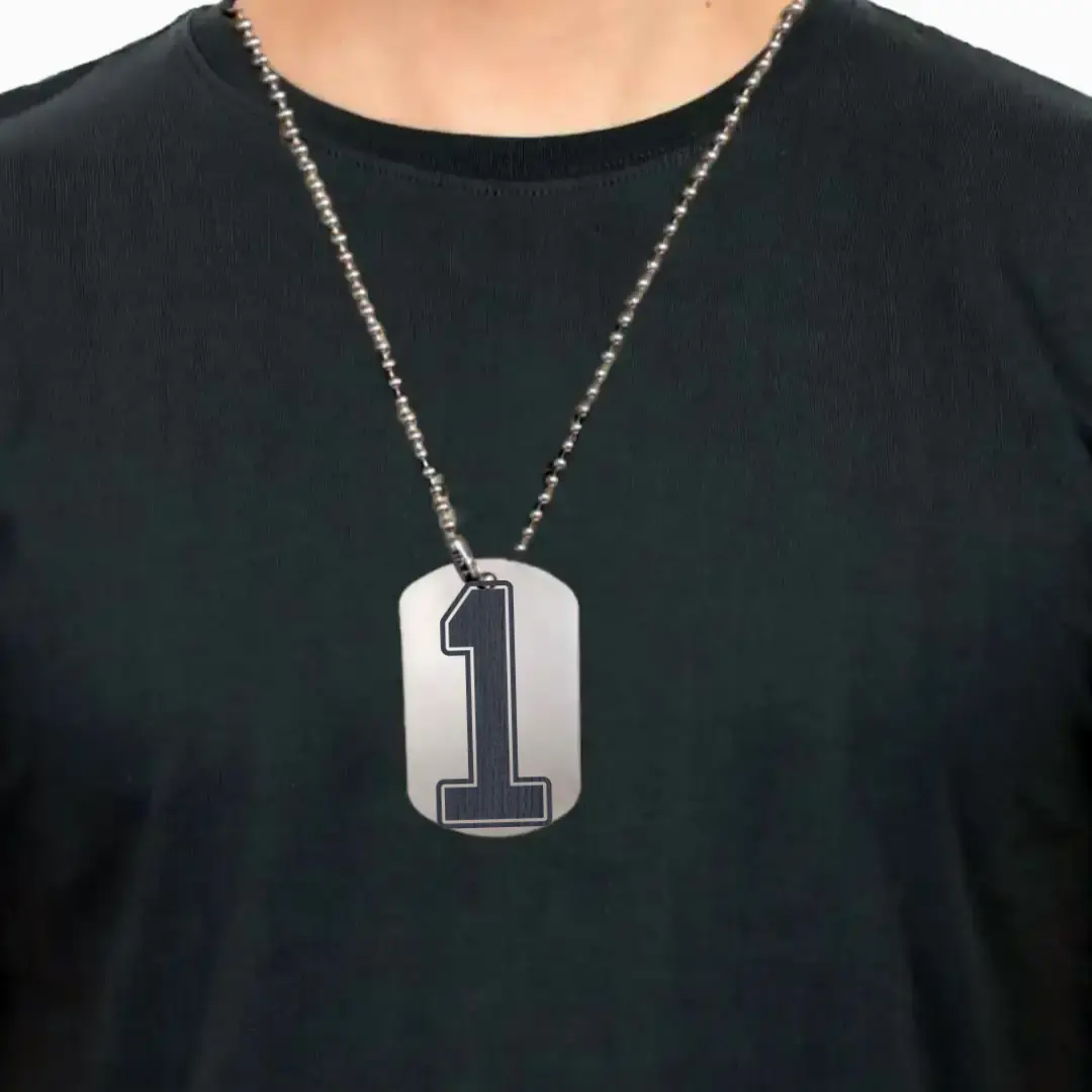 1 Number Engraved Dog Tag Pendant - Image 2
