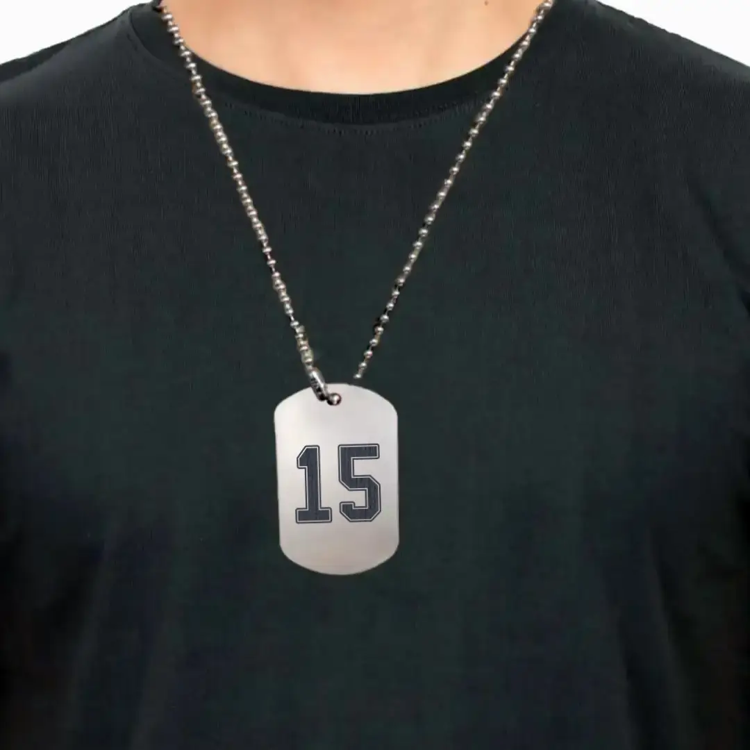 15 Number Engraved Dog Tag Pendant - Image 2