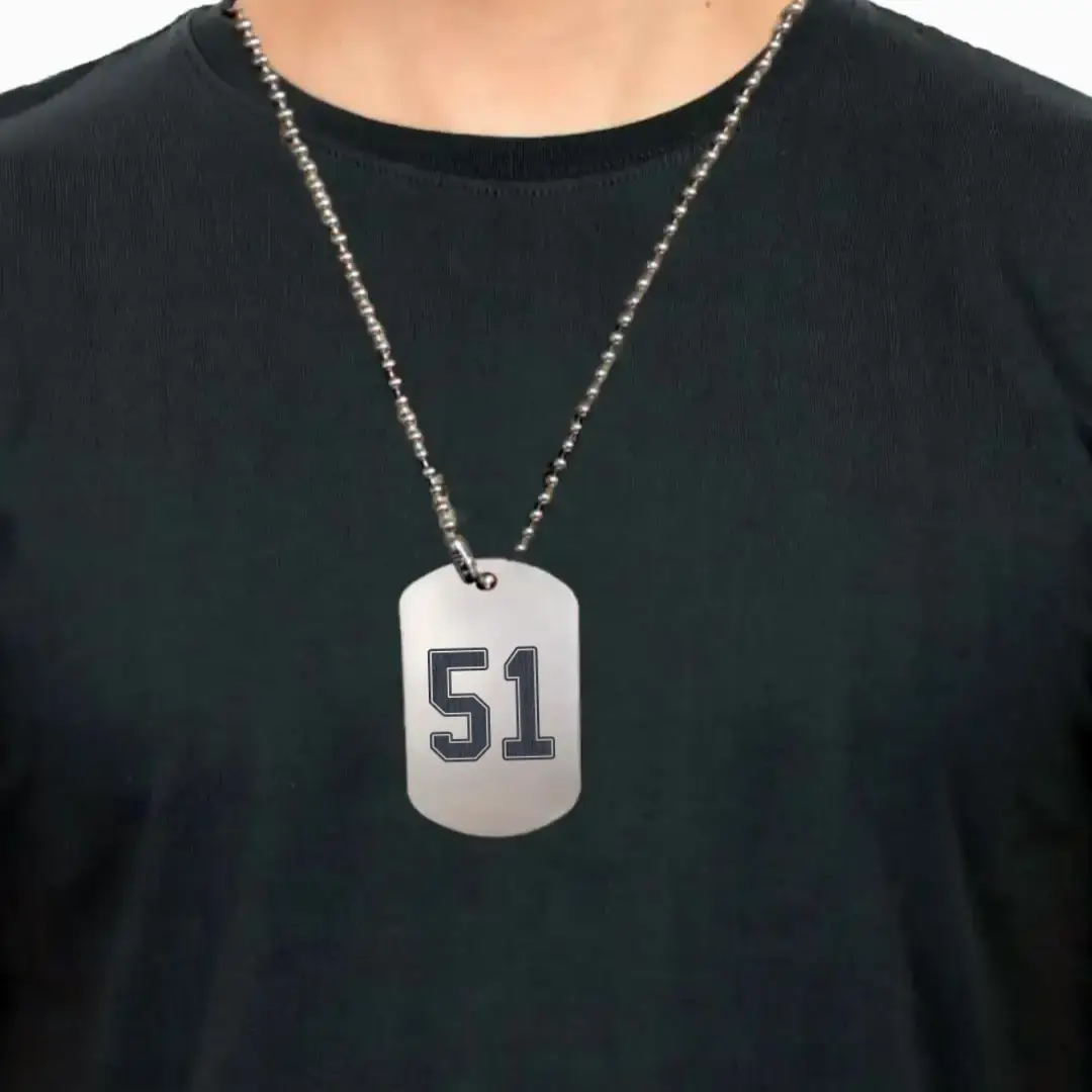 51 Number Engraved Dog Tag Pendant - Image 2