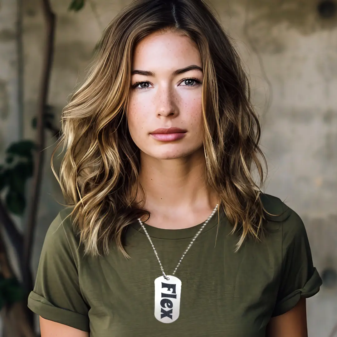 Flex SS Dog Tag Pendant With Chain