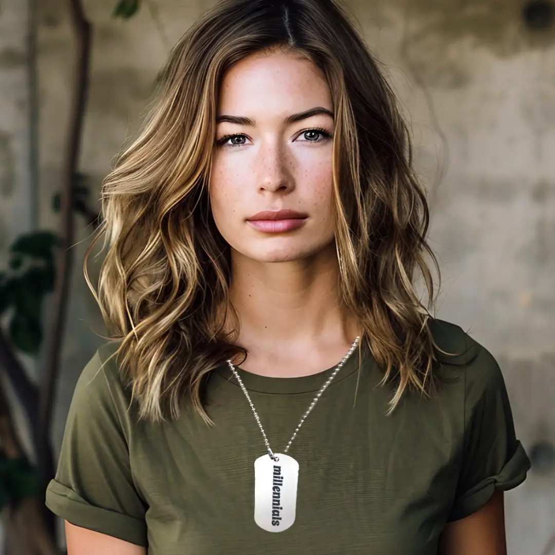 Millennials SS Dog Tag Pendant With Chain