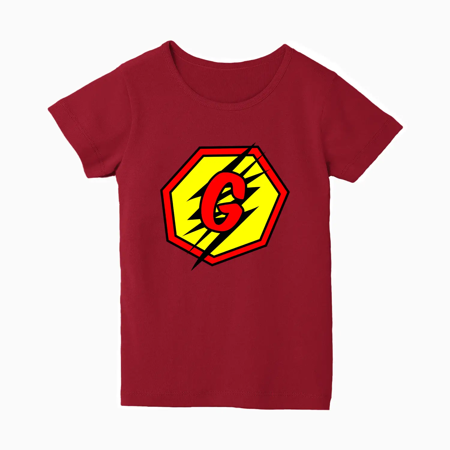 G Letter Alphabet Girls Red Cotton T-shirt