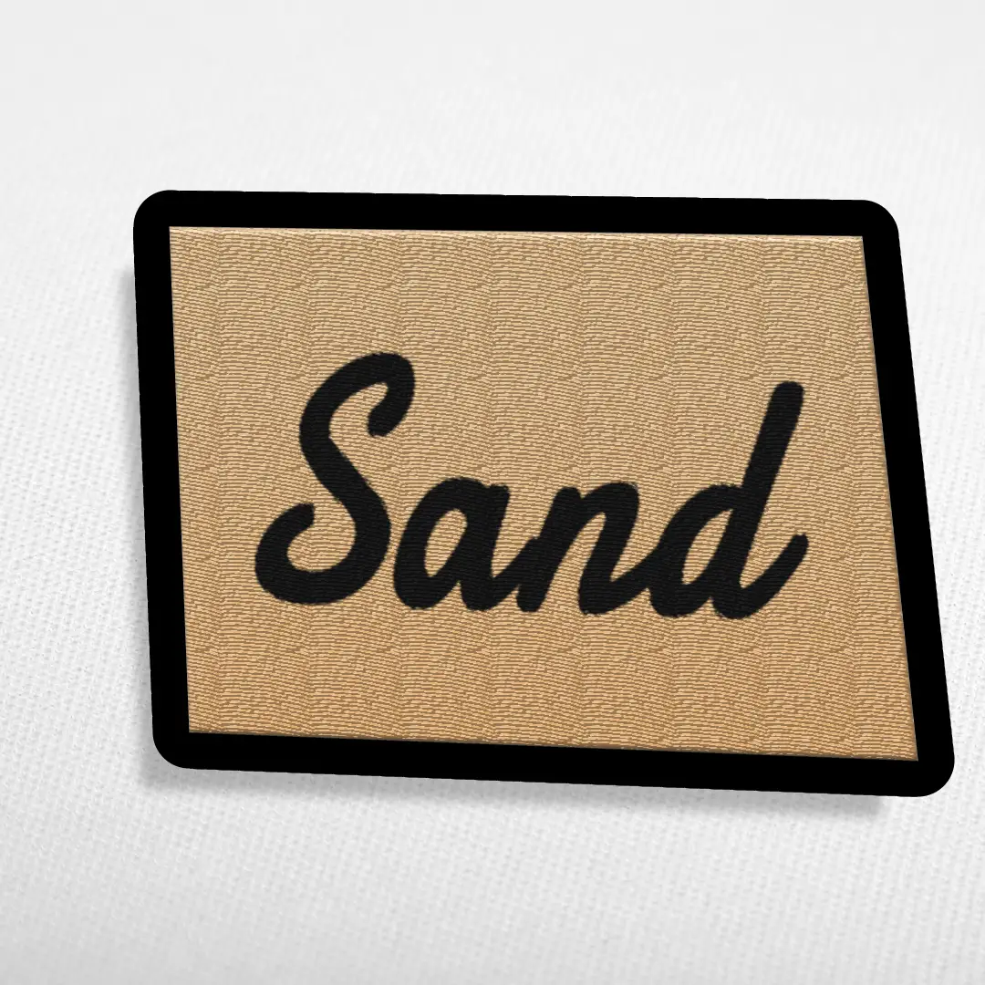 Sand Word On Color Black Border Embroidered Iron On Patch - Image 3
