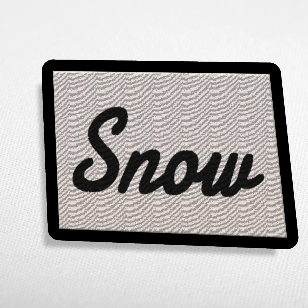 Snow Word On Color Black Border Embroidered Iron On Patch - Image 3