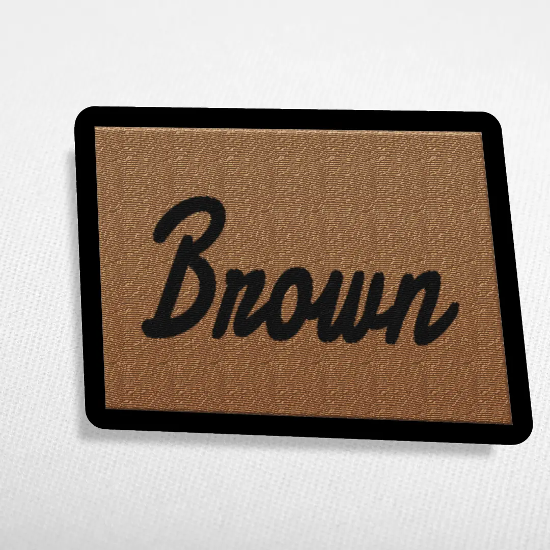 Brown Word On Color Black Border Embroidered Iron On Patch - Image 3