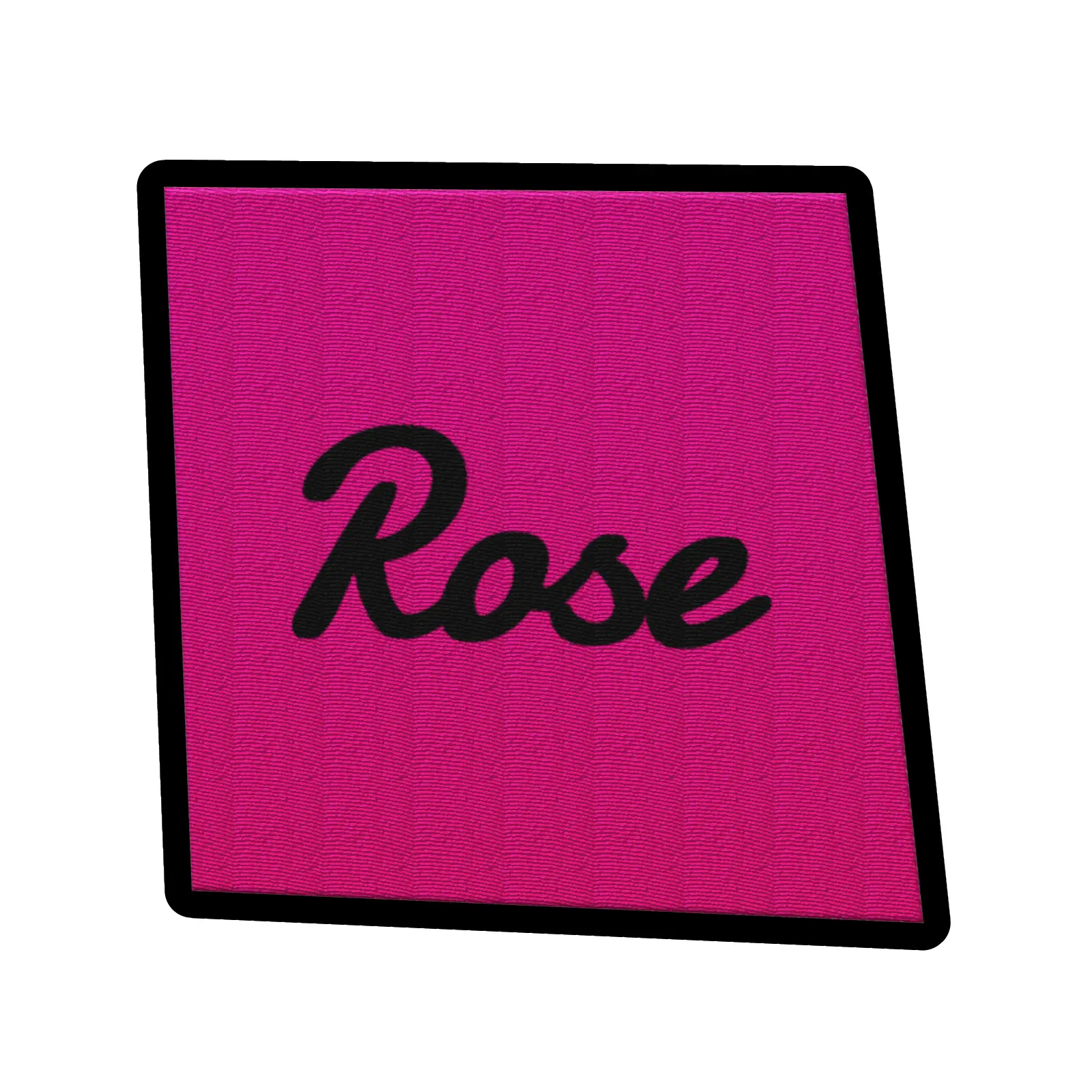 Rose Word On Color Black Border Embroidered Iron On Patch