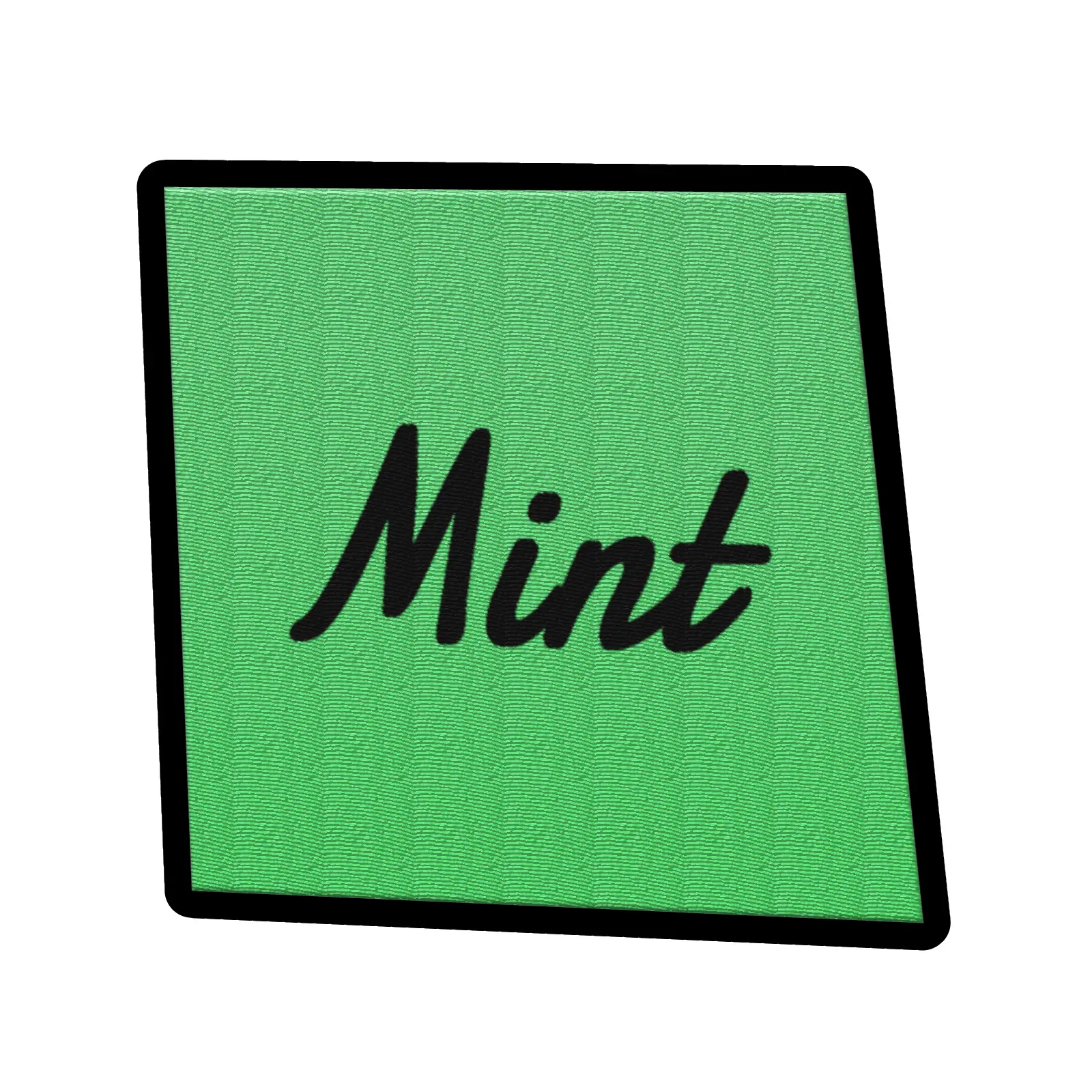 Mint Word On Color Black Border Embroidered Iron On Patch