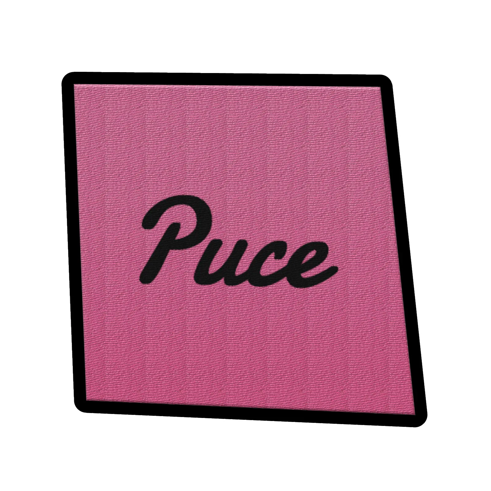 Puce Word On Color Black Border Embroidered Iron On Patch