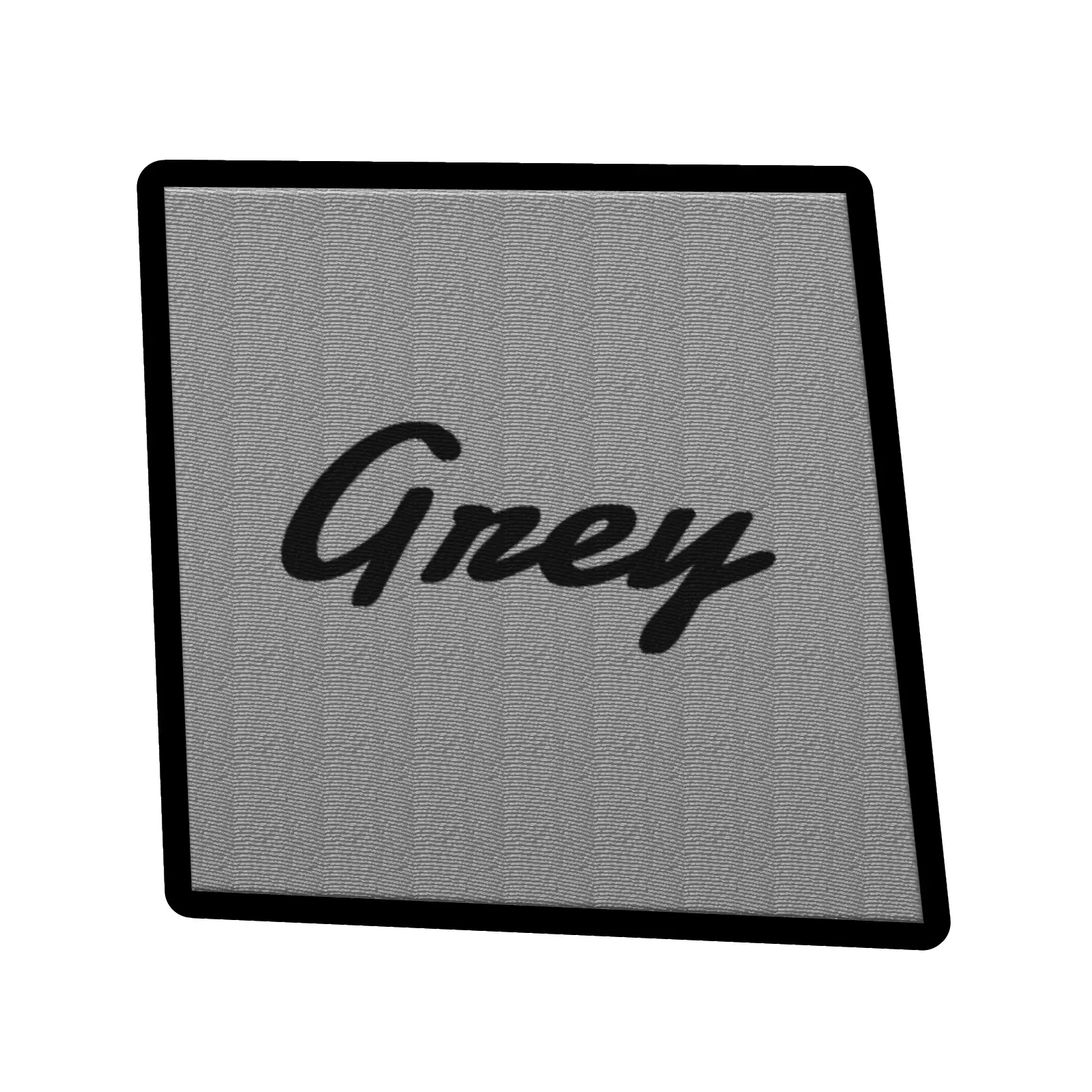 Grey Word On Color Black Border Embroidered Iron On Patch
