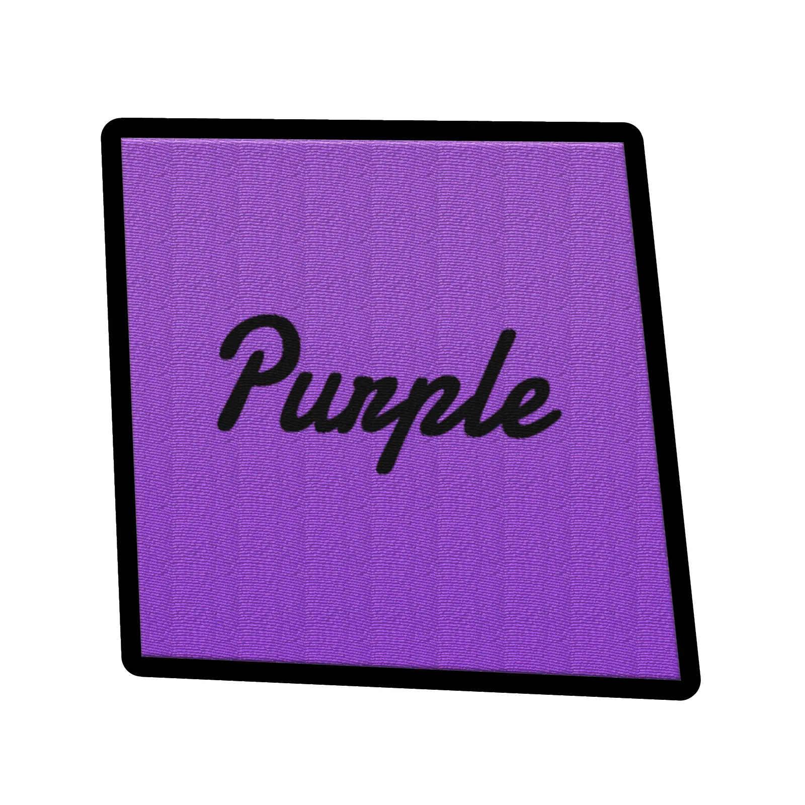 Purple Word On Color Black Border Embroidered Iron On Patch