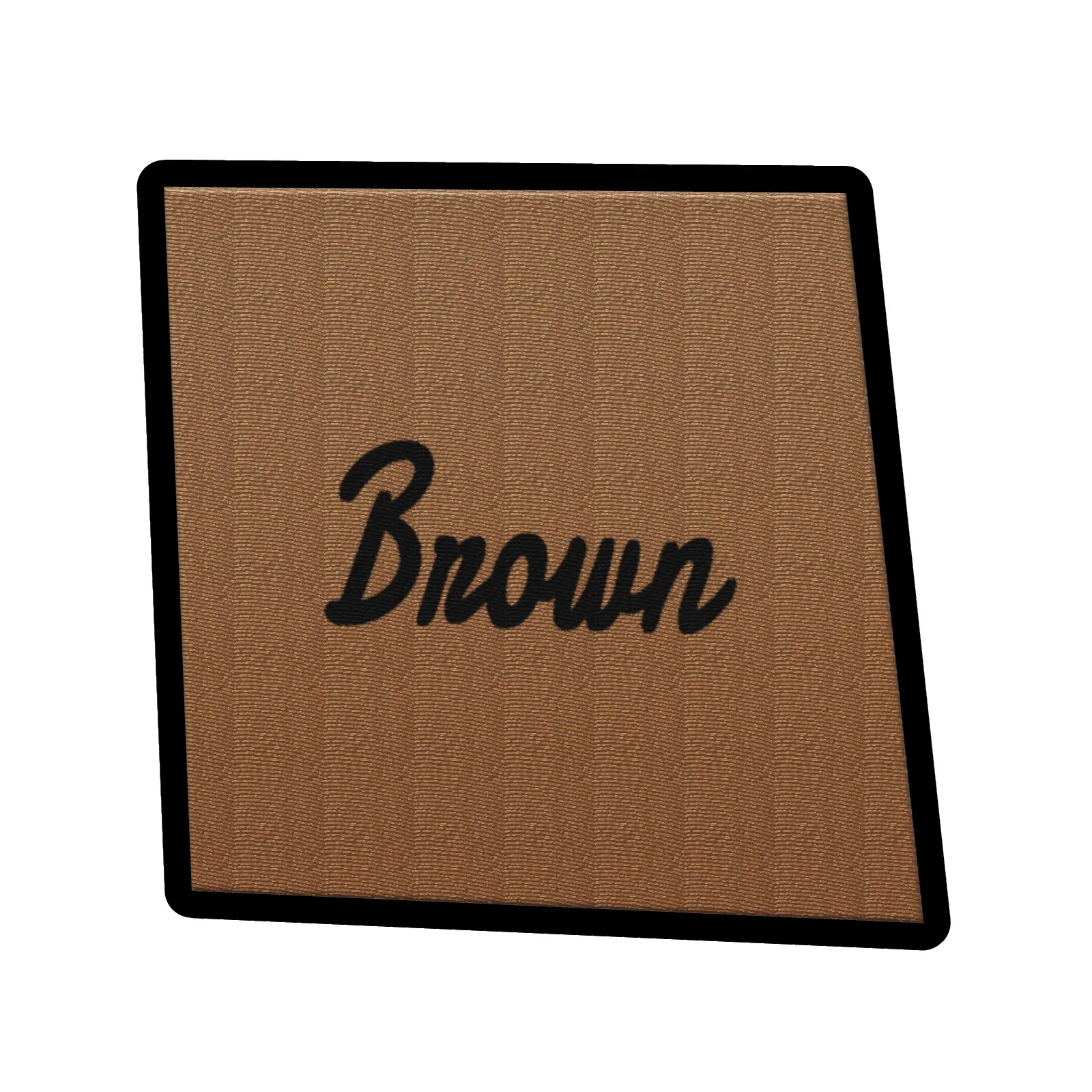 Brown Word On Color Black Border Embroidered Iron On Patch