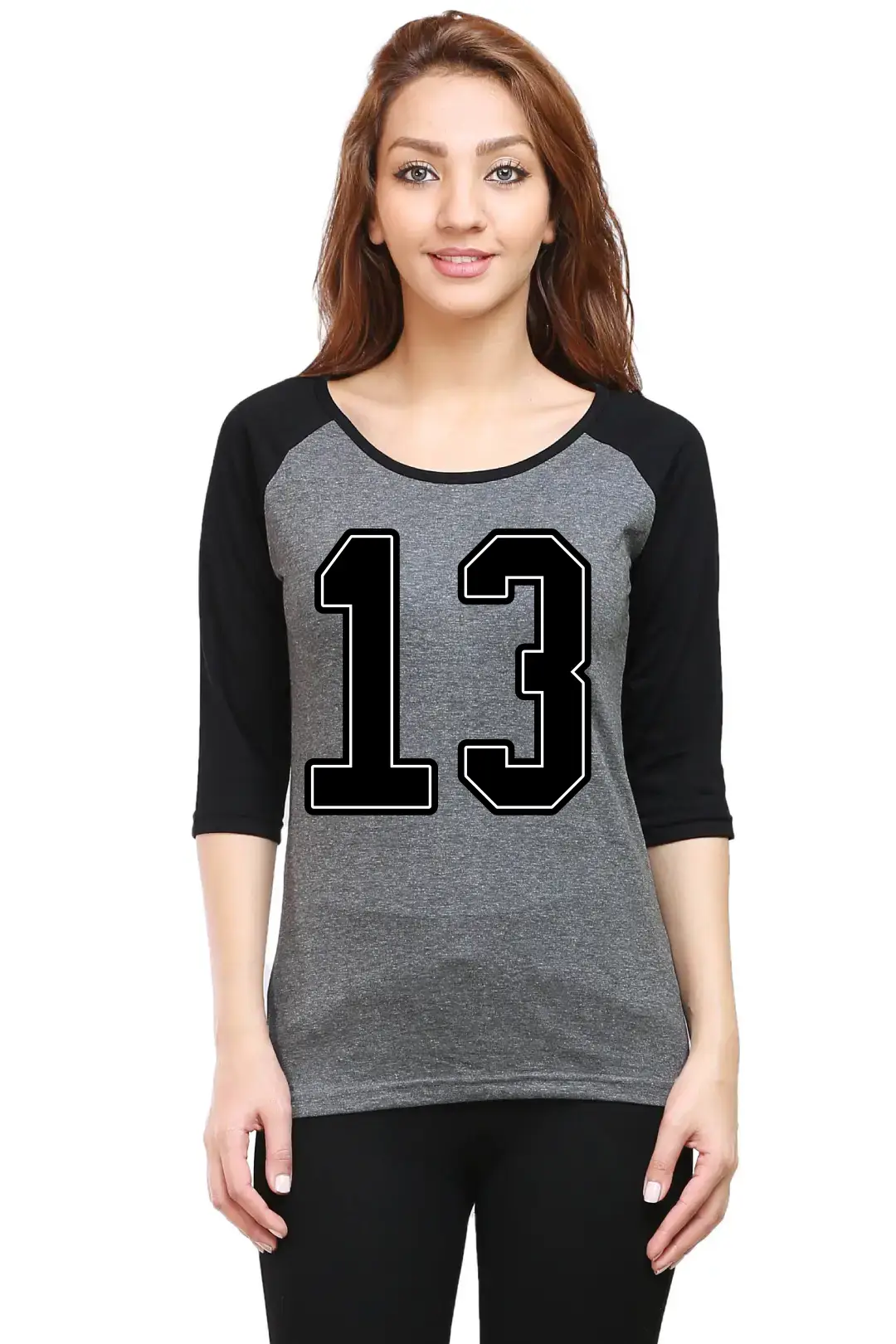 Thirteen Printed 3/4 Sleeve Women T-shirt - Image 3