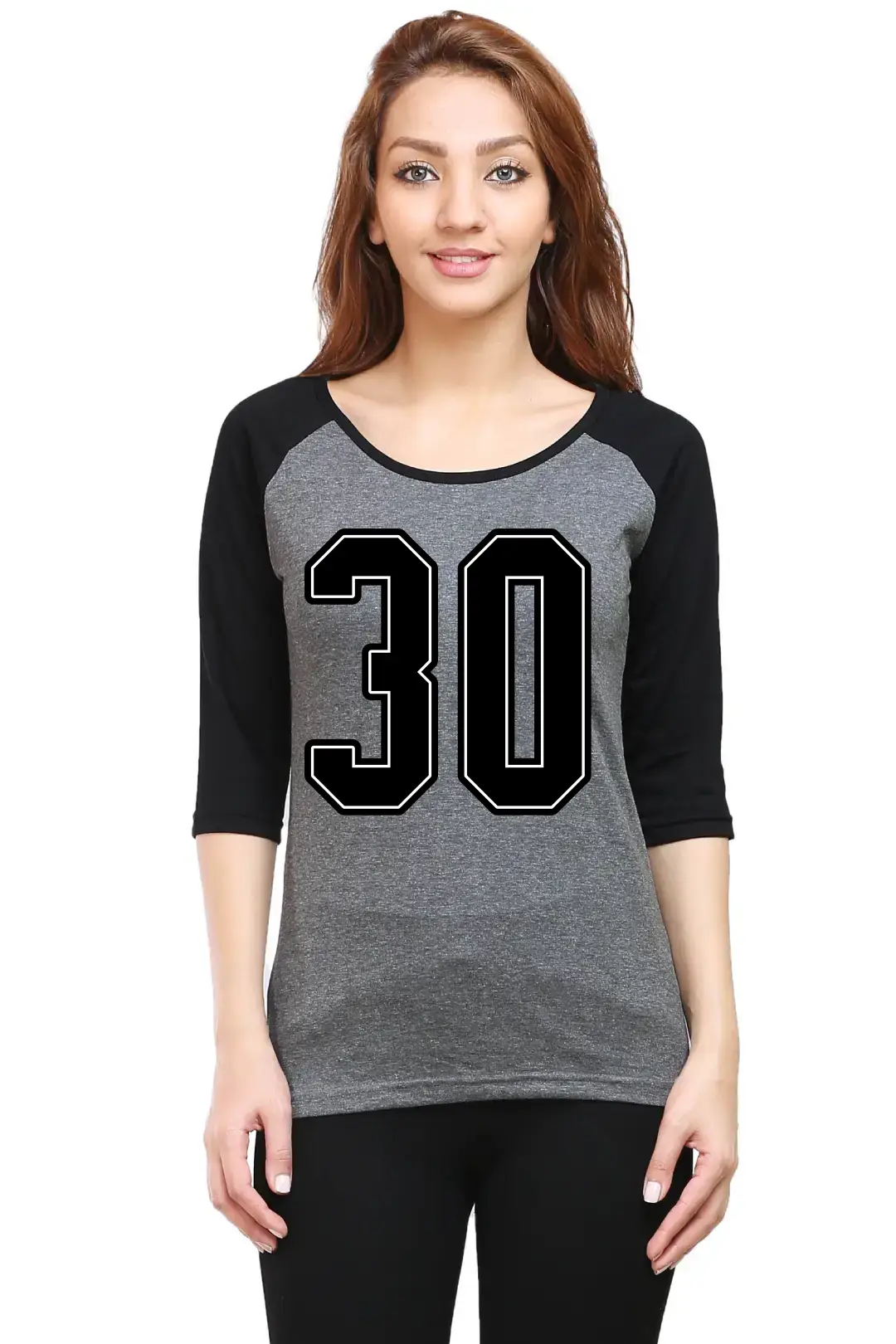 Thirty Printed 3/4 Sleeve Women Color T-shirt - Image 3