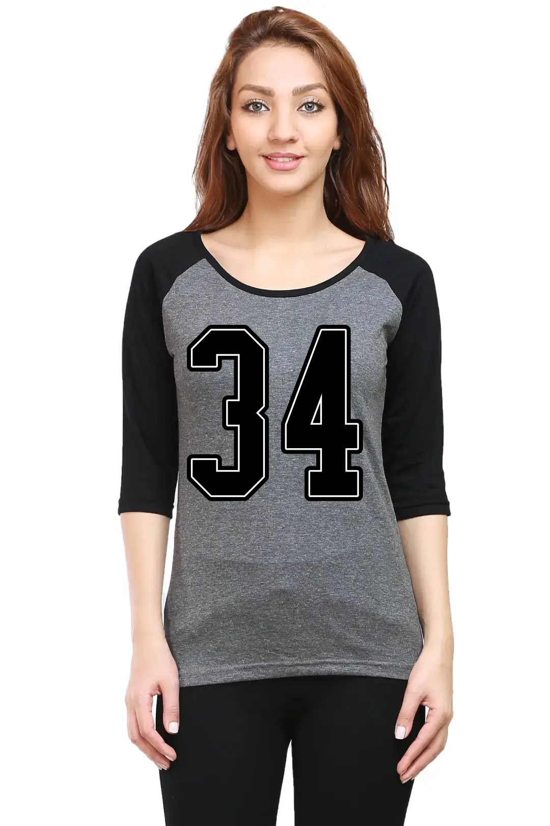 Thirty Four Printed 3/4 Sleeve Women T-shirt - Image 3