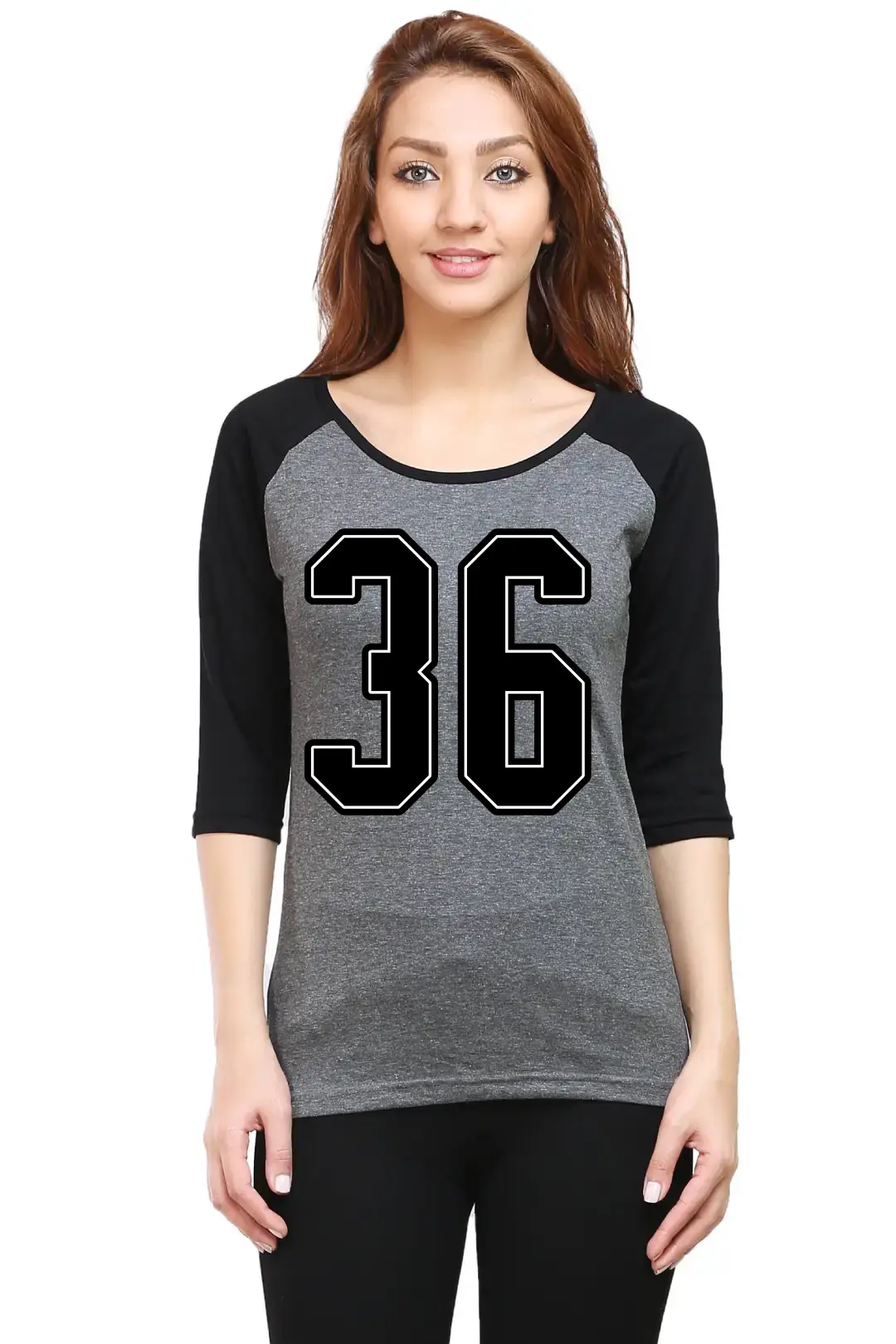 Thirty Six Printed 3/4 Sleeve Women T-shirt - Image 3
